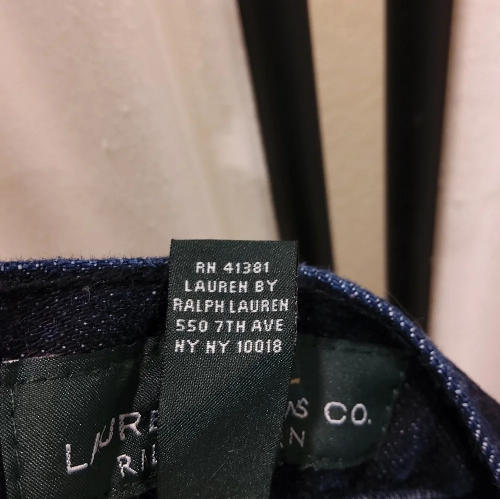 Lauren‎ Ralph Lauren Jeans, Double Zipper Front Pockets, Dark Blue, Size 14